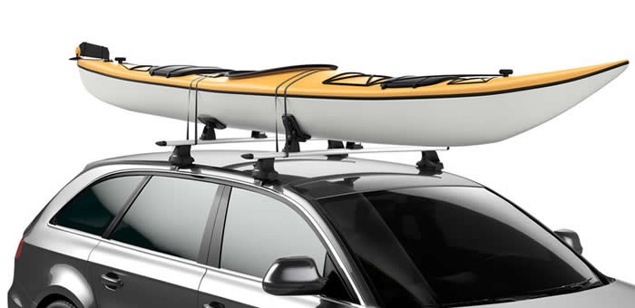 Thule DockGlide with kayak on car